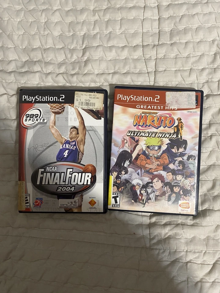 Naruto Ultimate Ninja + NCAA Final Four 2004 PS2 PlayStation 2 CIB [TESTED] - Image 1 of 4