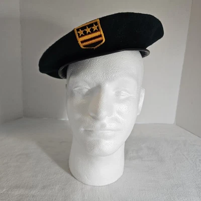 Boina verde de lana parche región vasca francesa vintage años 60 de De Luxe talla grande  Foto 1 de 4