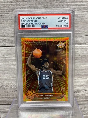 2023-24 Topps Chrome Radiating Rookies Sidy Cissoko #RAR-24 RC PSA 10 - Image 1 of 2