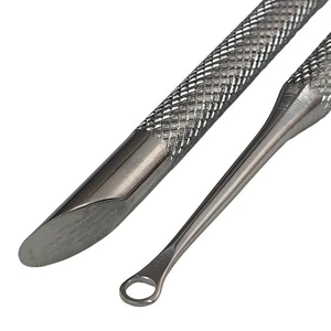 Spingi Manicure con Occhiello, Doppio Strumento Rimuovi Cuticole in Acciaio Inox - Foto 1 di 2