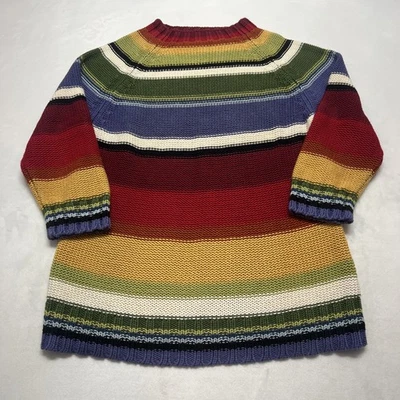 Suéter vintage Harold’s tejido a mano para mujer XL manga 3/4 rayas colorido Foto 1 de 4