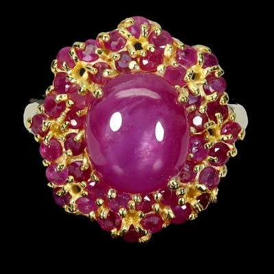 Anillo de plata de ley 925 rubí ovalado 11x9 mm piedras preciosas naturales joyería tamaño 8 Foto 1 de 4