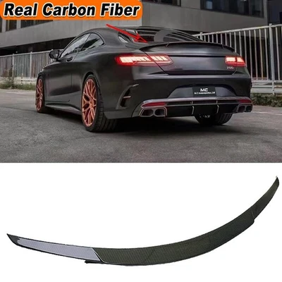 Asa de spoiler traseira de carbono real para Mercedes-Benz W217 C217 S550 S63 S65 - Imagem 1 de 4