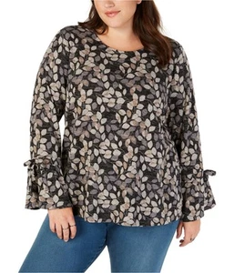 Style & Co. Womens Lantern Sleeve Pullover Blouse, Black, Plus Size, 1X - Picture 1 of 1