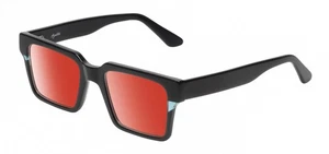 Gafas de sol polarizadas Reptile Leatherback negras cristal azul/rojo espejo gafas de sol D - Imagen 1 de 6