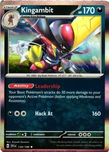 Kingambit - Rare SV01: Scarlet & Violet Base Set 134/198 LP - Picture 1 of 2