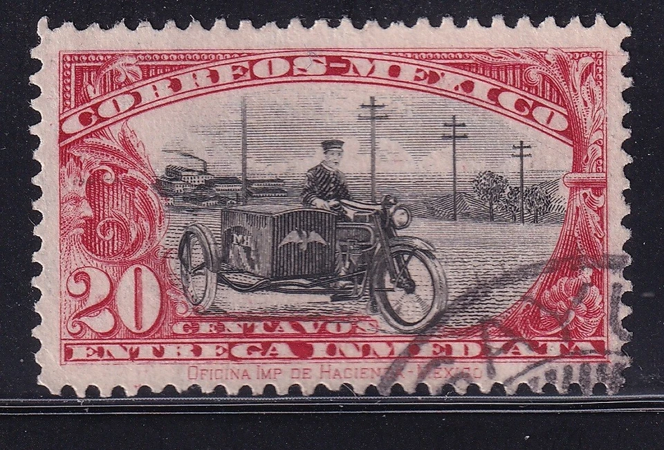 udm14 México 1923 cartero en motocicleta Sc#E2 Mc#579 Foto 1 de 1
