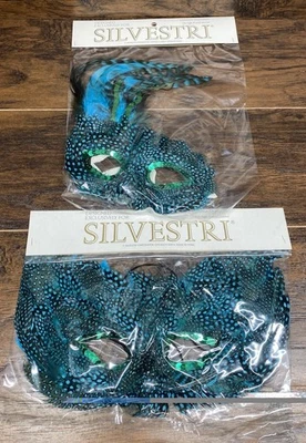 2 - Máscara de Máscara de Lentejuelas Vintage Verde y Azul Silvestri Mardi Gras Halloween Foto 1 de 4