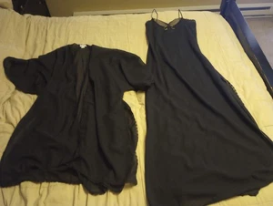 Vintage Papillon by Paula Carbone Lingerie 2 piece Black Set Size Small - Picture 1 of 12