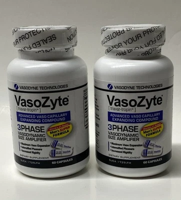 Lot of 2 ~ VasoZyte Vasodynamic Size Amplifier 60 capsules Exp: 04/28 Authentic - Image 1 of 4