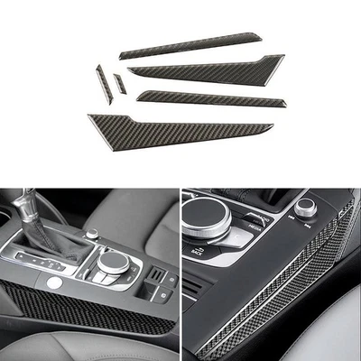 Cubierta de placa de cambio lateral de fibra de carbono para Audi A3 S3 RS3 8V 2013-2019 Foto 1 de 4