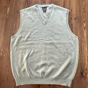 Jos A Bank Pullover Weste Herren XL Salbei Hellgrün 100% Kaschmir V-Ausschnitt Klassisch - Bild 1 von 8