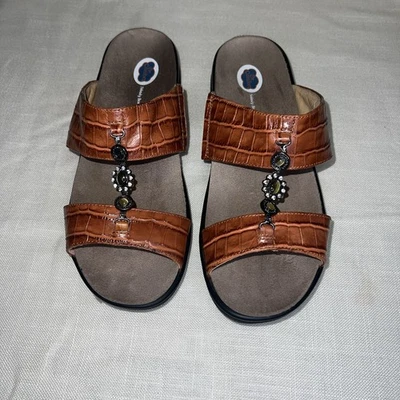 博士 舒适棕色凉鞋拖鞋沙龙女式11码舒适鞋装饰 — 第 1/4 张图片