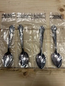 Vintage silverware small spoons set of 4 R.u.B.90 tea spoons 5" long - Picture 1 of 3