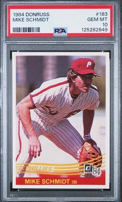Donruss Baseball 1984 #Mike Schmidt PSA 10 gemas como nuevo, corte Foto 1 de 2