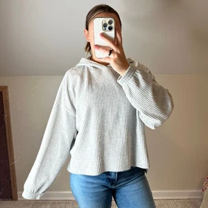 Aerie: grauer weicher gerippter Hoodie - Bild 1 von 6