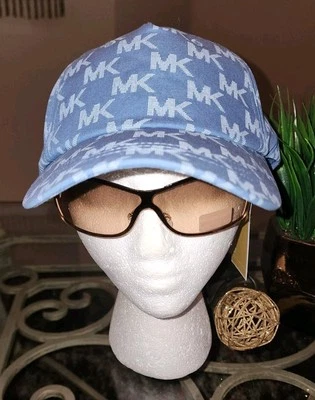 Michael Kors MK Logos Light Blue Baseball Cap Chambray Hat Men’s Unisex $77 NWT! - Image 1 of 4