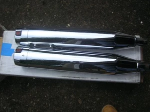 2017-2024 OEM Harley-Davidson M8 Touring CVO Chrome Mufflers 64901280/64901282 - Picture 1 of 5