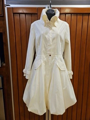 Samuel Dong Classic Bubble Dress Coat White Long Jacket Lined Nice Sz S Pre-own - Image 1 of 4
