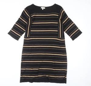 Monsoon Women's Black Striped Shift Dress M - Picture 1 of 12