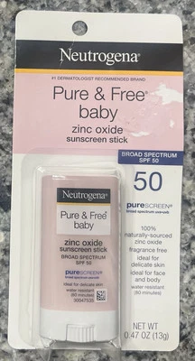 Nuevo Neutrogena Pure & Free Baby Óxido de Zinc Protector Solar Barra Amplio Espectro FPS 50 Foto 1 de 3