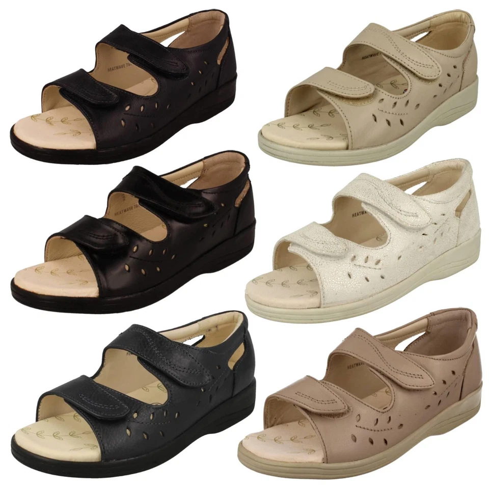 Sandalias De Dama Padders Peep Toe * HEATWAVE * - Imagen 1 de 1