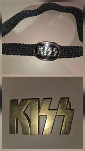 Set Of 2 Kiss Vintage 1970s Belt Buckle Lot Of 2 - Brass Pacifica - Gene Simmons - Picture 1 of 10