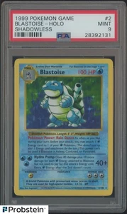 Juego Pokémon Shadowless #2 Blastoise Holo 1999 PSA 9 como nuevo - Imagen 1 de 2