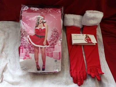 Leg Avenue Miss Muérdago Papá Noel Mujer Navidad Disfraz Talla 1X-2X Guantes Foto 1 de 4