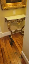 Antique Gold Marble French Louis XV Wall Mount Console European Ornate Table 