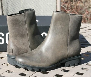 SOREL PHOENIX ZIP US 8.5 EU 39.5 Women's Outdoor Boot Waterproof Leather Grey - Picture 1 of 8