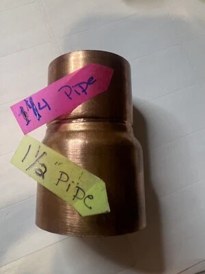 Canada 1 1/2”  x 1 1/4”  Copper Reducer C X C  Sweat Pressure  Fitting - Image 1 of 4