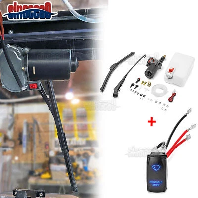 Electric Windshield Wiper Motor Kit + Wiper Rocker Switch For Bobcat /Arctic Cat - Image 1 of 4