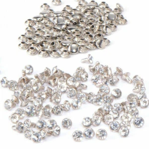 100x DIY Strass Steine Strassnieten Ziernieten Schmucknieten Rundnieten 7mm - Bild 1 von 6