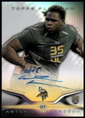 2014 Topps Platinum Autographs Refractors #56 Antonio Richardson Vikings Rookie - Image 1 of 2