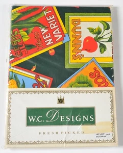 W.C. Designs Fresh Picked Tablecloth 60" X 104" Oval Cotton Vegetables 1993 - Picture 1 of 3