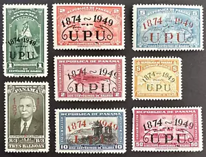 PANAMA 1949 Sc# 368-370, Air Mail C114-C118 Overprinted 75th Anniversary UPU - Picture 1 of 2