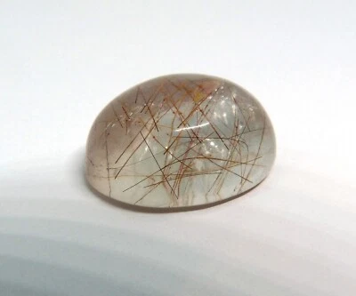 Gemma semipreziosa di Quarzo rutilato Taglio Cabochon 29 Carati Origine Brasile - Immagine 1 di 4