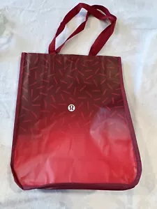 Lululemon Reusable Shopping Gift Bag Yoga Tote Logo Red 14"x16"X6" - Picture 1 of 5