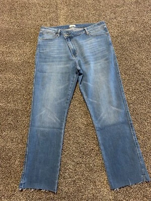 Женские джинсы Kancan размер 16 синяя джинсовая ткань 16 Вт прямой необработанный подол эластичные  - Изображение 1 из 4