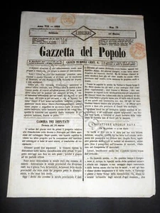 Risorgimento Cavour Torino - Giornale Gazzetta del Popolo n° 78 del 1855 - Foto 1 di 1