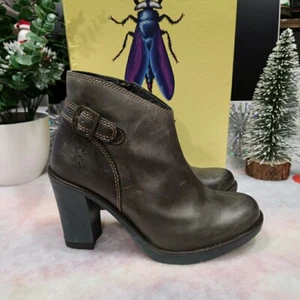 ¡WOW! Botas de Cuero Fly London TERR Antracita Talla EUR 37 UK 4 - Imagen 1 de 17