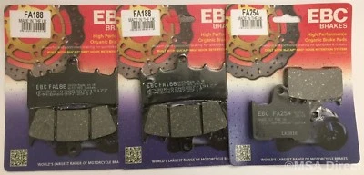 Pastillas de freno de disco delanteras y traseras EBC orgánicas para Suzuki GSXR1000 (2001 a 2002) Foto 1 de 4