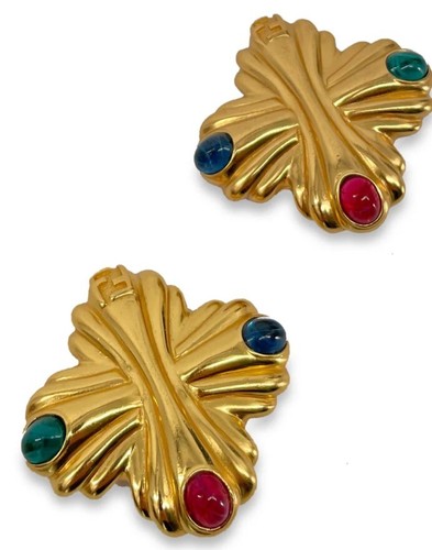 ORECCHINI LOGO Runway FENDI CABACHON PLACCATI ORO GRIPOUX