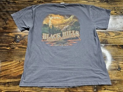 Black Hills Harley-Davidson Dubble Sided Graphic Print T-Shirt Adult Size Large - Image 1 of 4