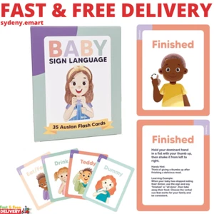 Baby Sign Language Australian Auslan Flash Cards - Picture 1 of 17