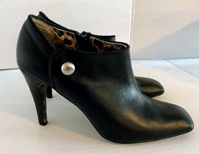 ALFANI EDISON Women's US 8M Black Leather Zip-Up Dress Low Ankle Boots Booties - Image 1 of 4