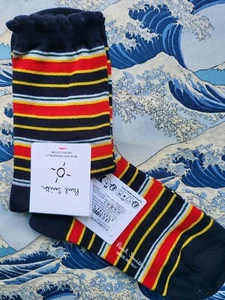 Paul Smith Women Italian Socks Emilia Stripe Navy Red M762 One Size Cotton Mix - Picture 1 of 6