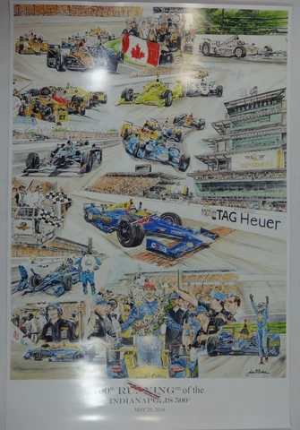 2016 Indianapolis 500 Winner Alexander Rossi 100TH Running Collector Poster Cover