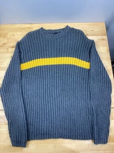 GAP Cable Knit Sweater Mens XL Gray Casual Heavy Long Sleeve Crew Neck #7525 - Picture 1 of 7